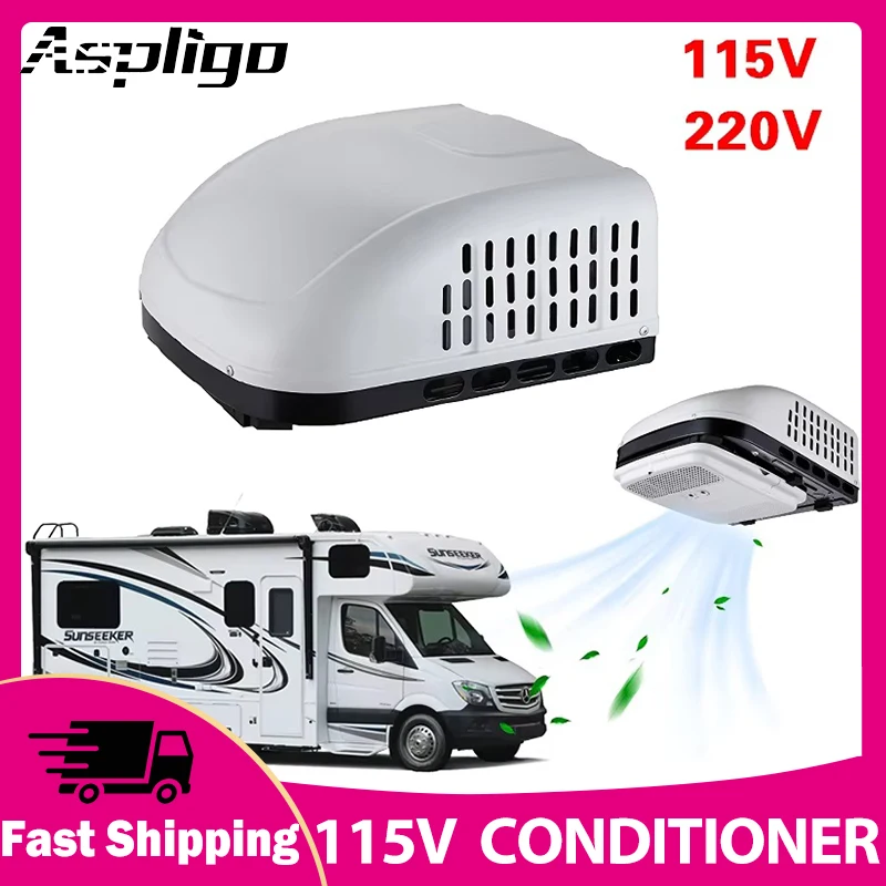 

Aspligo 15000BTU RV Roof Air Conditioner 110V-115V Powerful Cooling for Motorhome Truck Camper Parking AC with High Efficiency