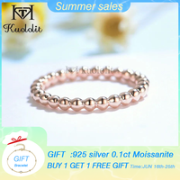 Kuololit Solid 18K 10K Yellow Gold Beaded Ring for Women Solid Ball Matching Eternity Band for Engagement Promise New Arrival