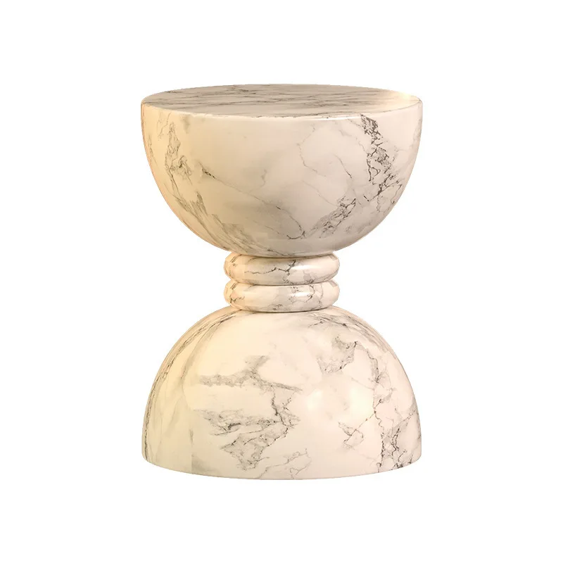 

Modern simple marble pattern edge few living room household small apartment light luxury corner few