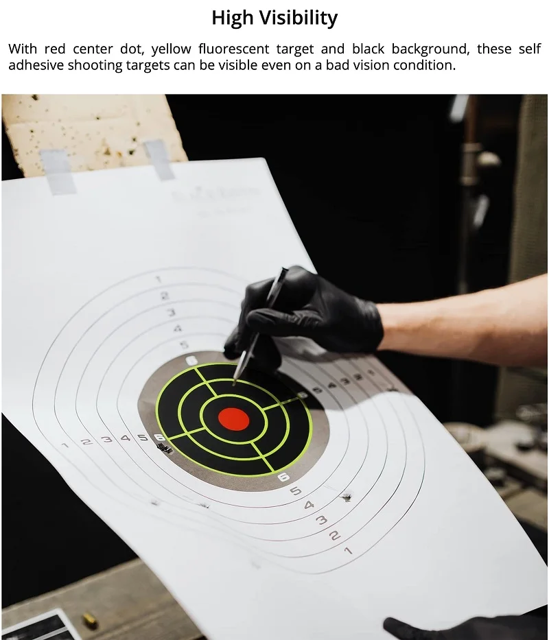 100/200 Stück Schießzielaufkleber Selbstklebende Reaktive Spritzer-Ziele für Jagd-Übungen Schießtraining Werkzeuge – Detail 3