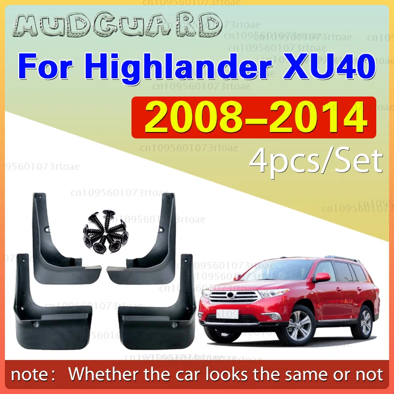 

Mudflap 4x for Toyota Highlander Kluger XU40 XU 40 2008-2014 2009 2010 2011 2012 Mudguard Fenders Splash Guards Rear Accessories