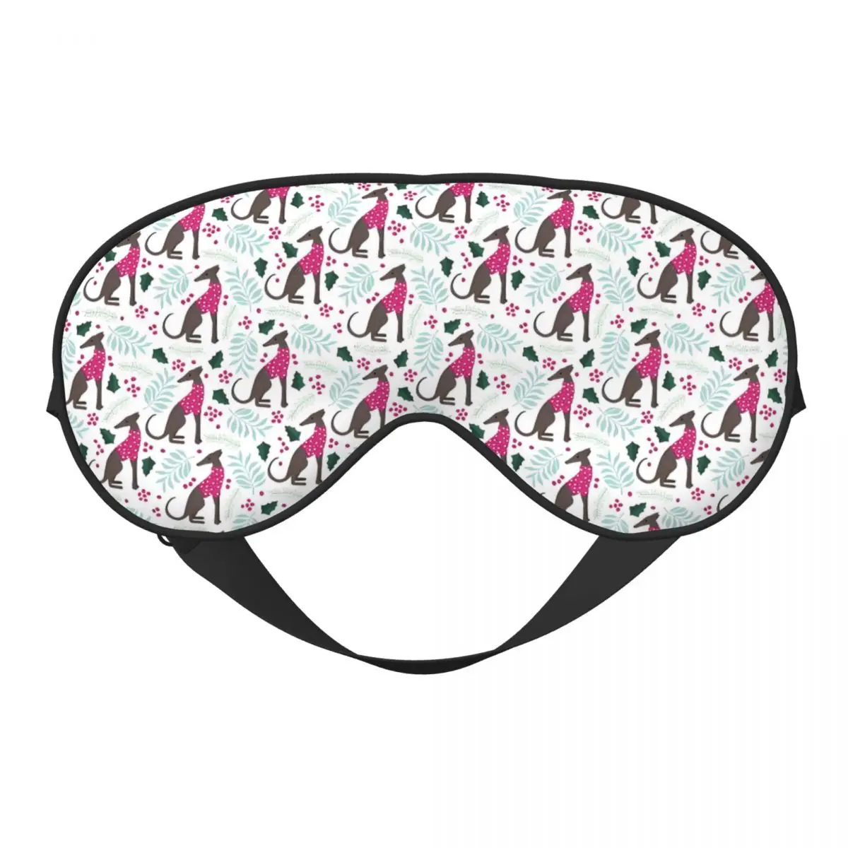 

Amimal Sighthound Greyhound Soft Eye Mask Double Side Hounds Whippet Dog Blindfolds For Hotel Adjustable Block Out Eye Patches