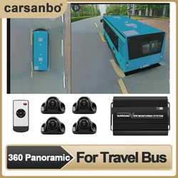 Carsanbo Travel Bus Special Vehicle Motorhome 360° Bird's Eye View Camera System 3D+1080P 360 Surround Seamless View Recorder