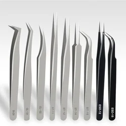 GAHAMACA 6A-SA Eyelash Extension Tweezers Volume Lashes Stainless Steel Accurate Tweezer Non-magnetic Eyelashes Tools Makeup