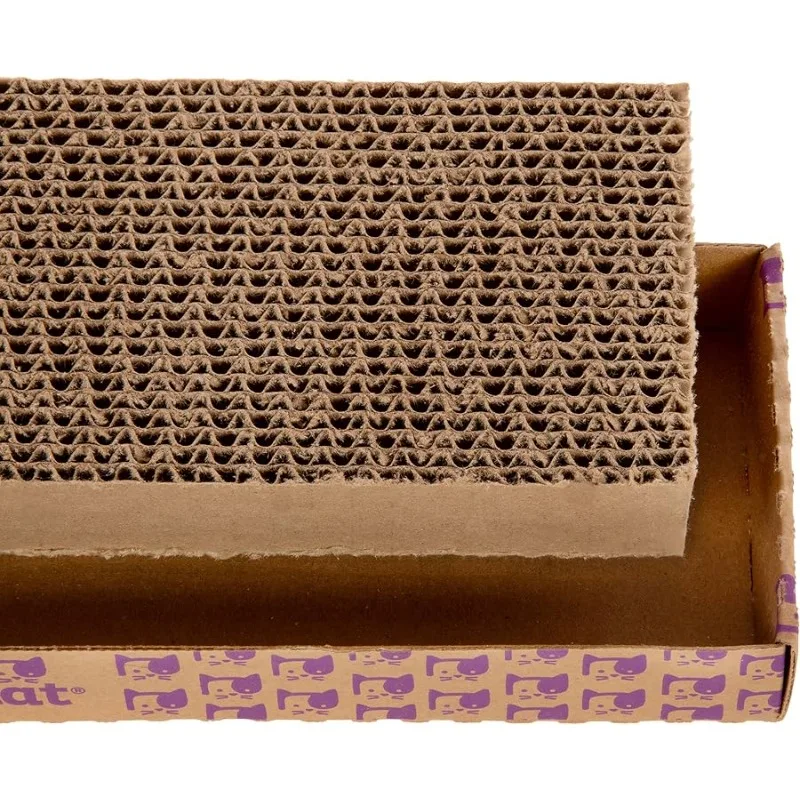 SmartyKat Super Scratcher Corrugated Cat Scratcher، تقنية Catnip Infusion - بني، عريض واحد