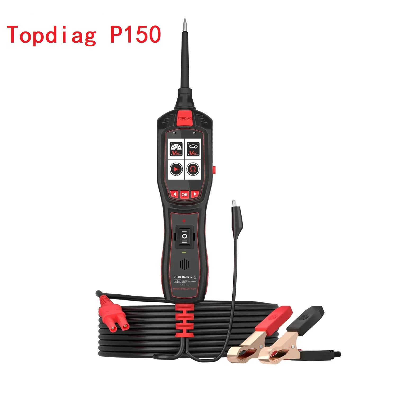 

JDiag Topdiag P150 Power Probe Scan Car Electrical System Tester Diagnostic Tool for all 12-24V vehicle electrical systems