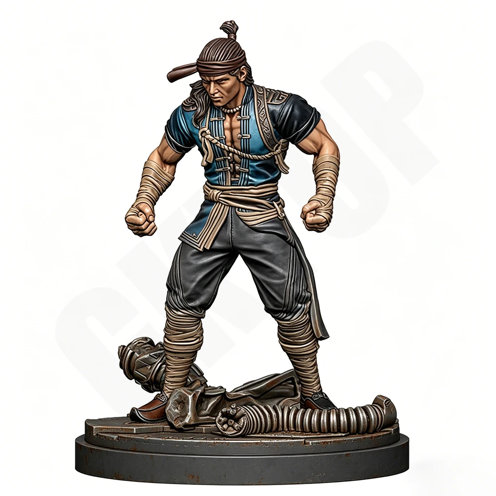 

55mm 3D Print Resin Model Statue Liu Kang Warrior Unpainted Model Kit Unassembled Gk Miniature Figures Tabletop Toy