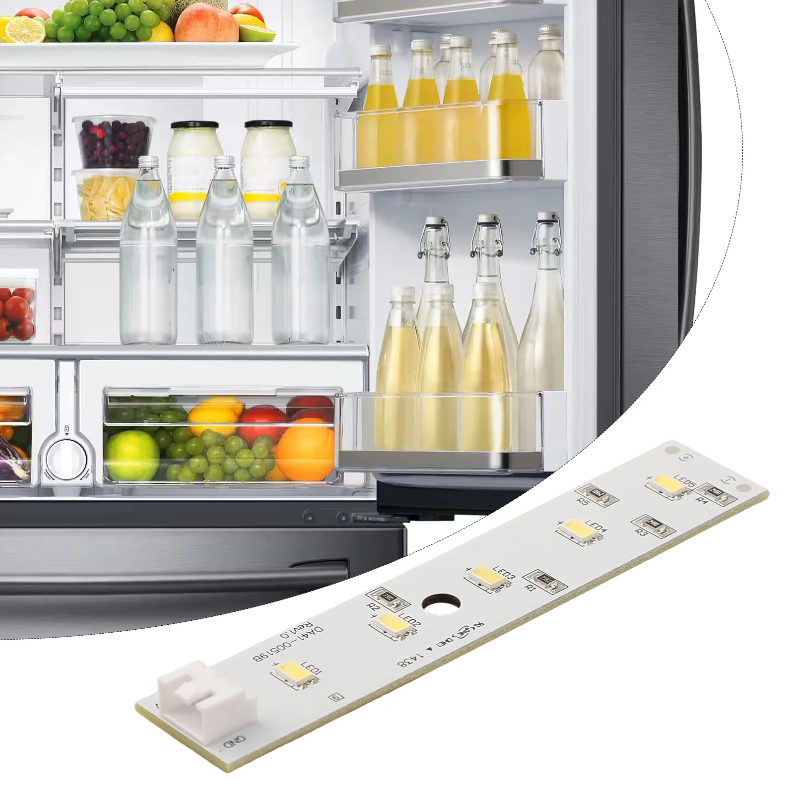 

1PC FR-4 Refrigerator Light Bar 10*2CM Suitable For-Samsung Refrigerator DA41-00519B Lamp Lighting Strip 12V Refrigerators Parts