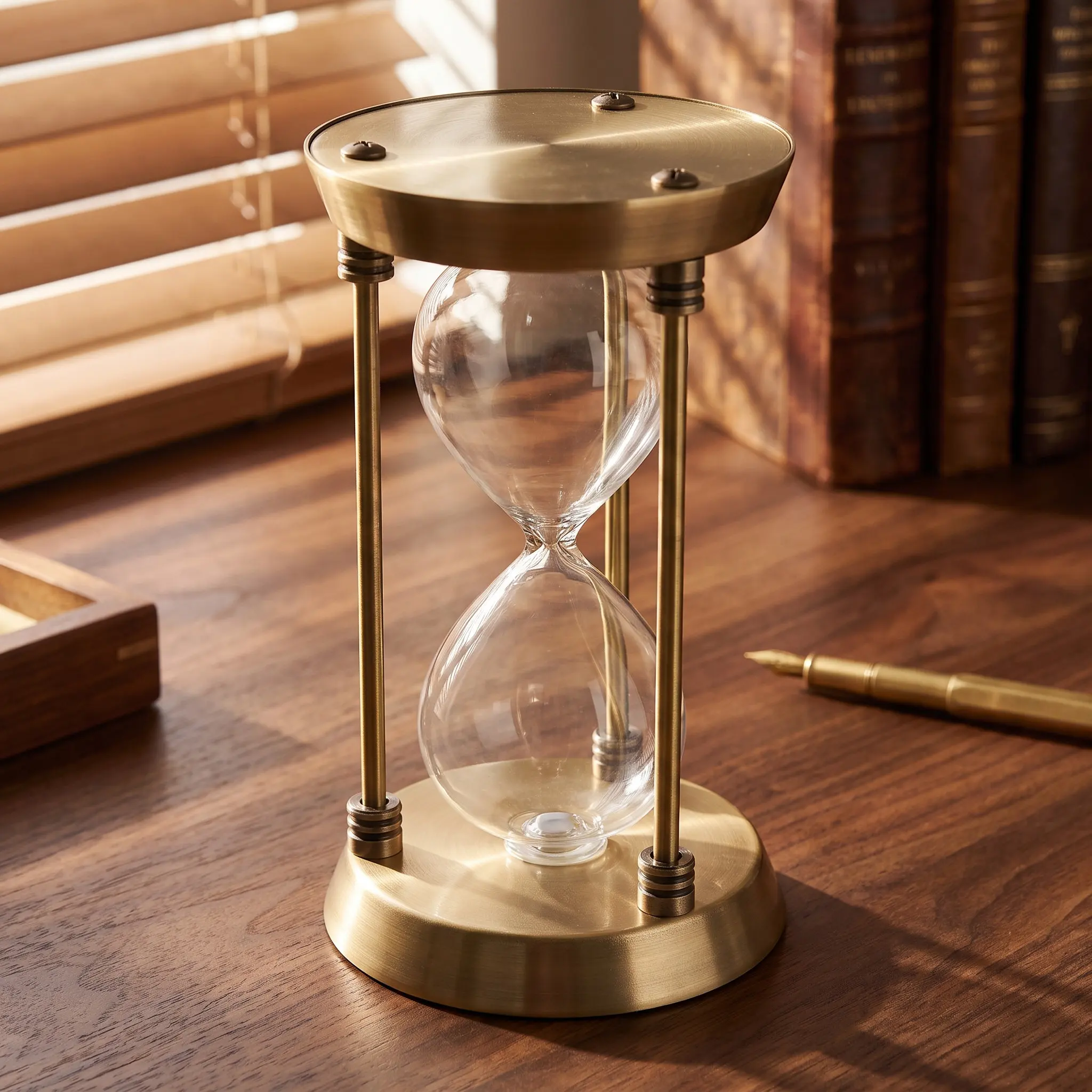 7 Inch Empty Metal Hourglass Timer Fillable DIY Sand Timer Decorative Hourglass Ornament for Wedding Sand Ceremony Desk Decor