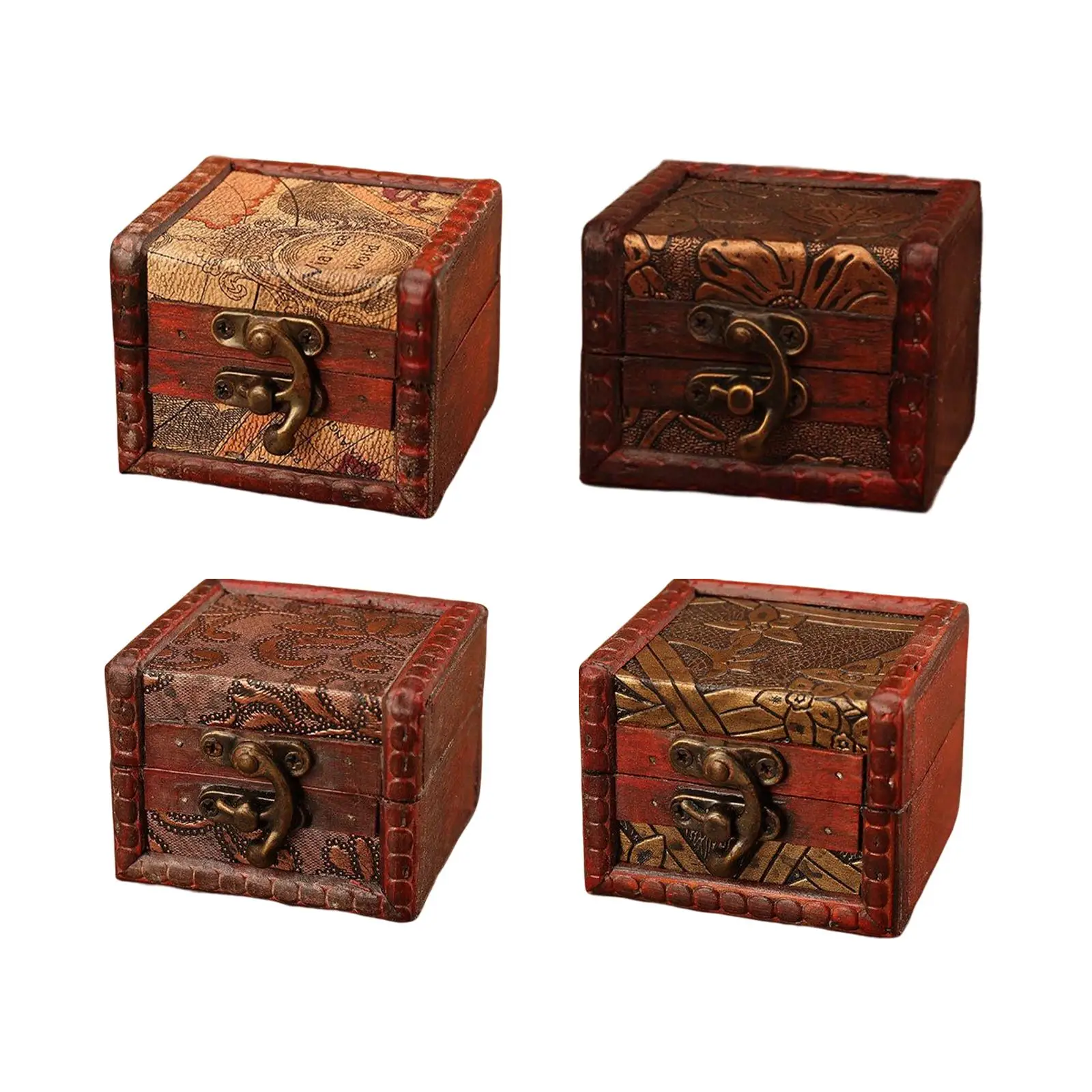 Rustic Wooden Jewelry Organizer Storage Box for Bracelets Cufflinks Jewelry