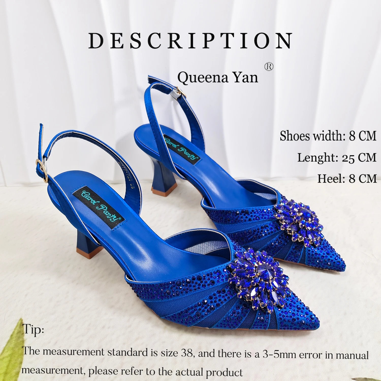 Scarpe e Borsa Blu Strass
