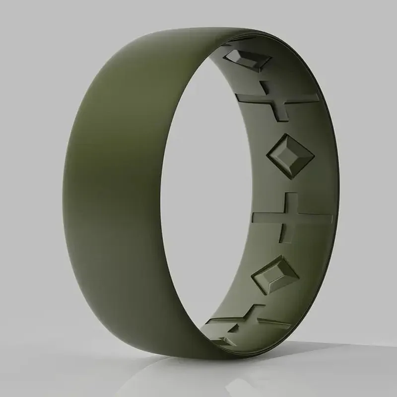 Minimalist Black Silicone Ring for Men