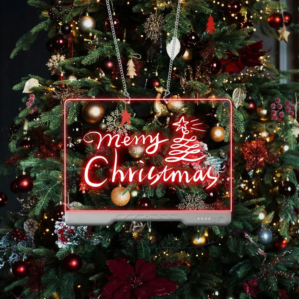 LED Note Board Night Light with 7 Colorful Pen Lighted Acrylic Drawing Board Glowing Message Marker Board For Office School Home