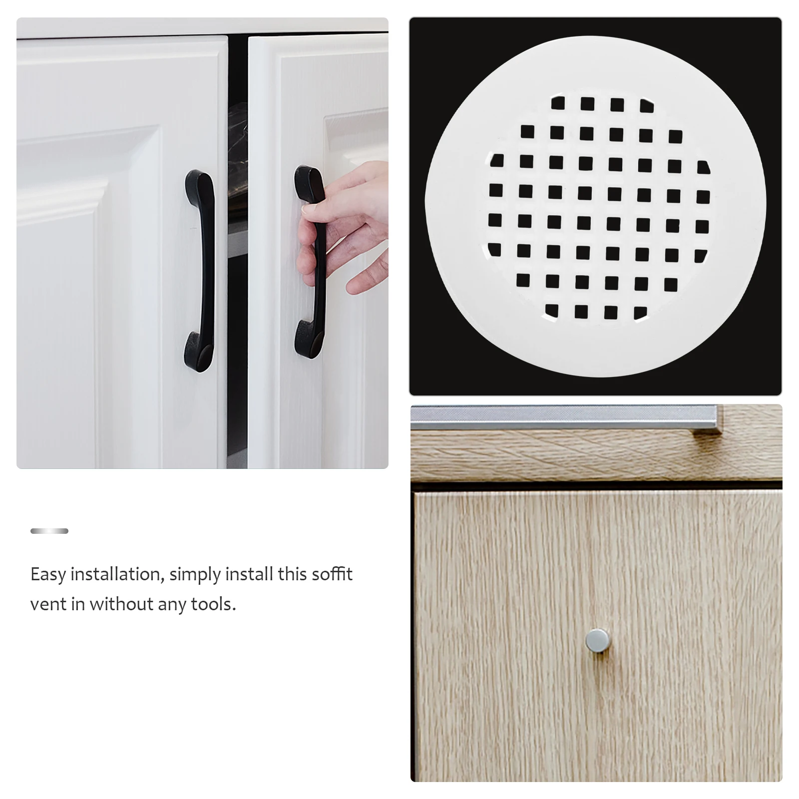 

20pcs Door Ventilation Decorative Cover 38Mm Durable Plastic Air Vent Cover For Kitchen Bathroom Cabinet Accessories Under