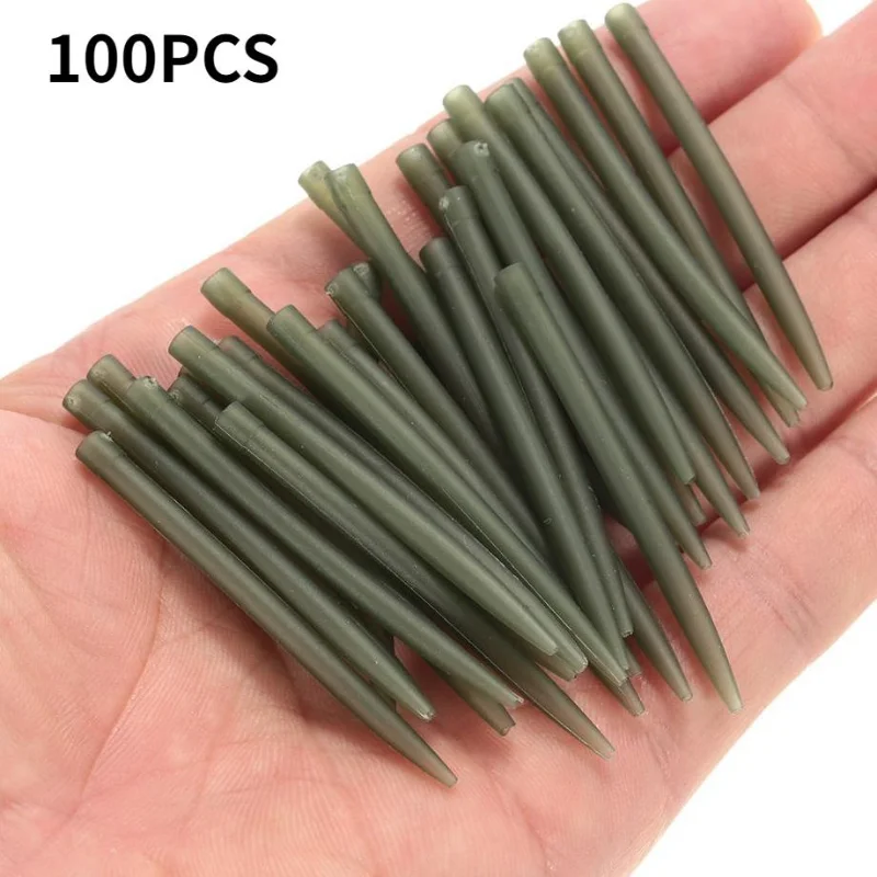 100pcs 53mm Anti Tangle Rubber Sleeves Connect with Fishing Hook Carp Coarse Fishing Accessories