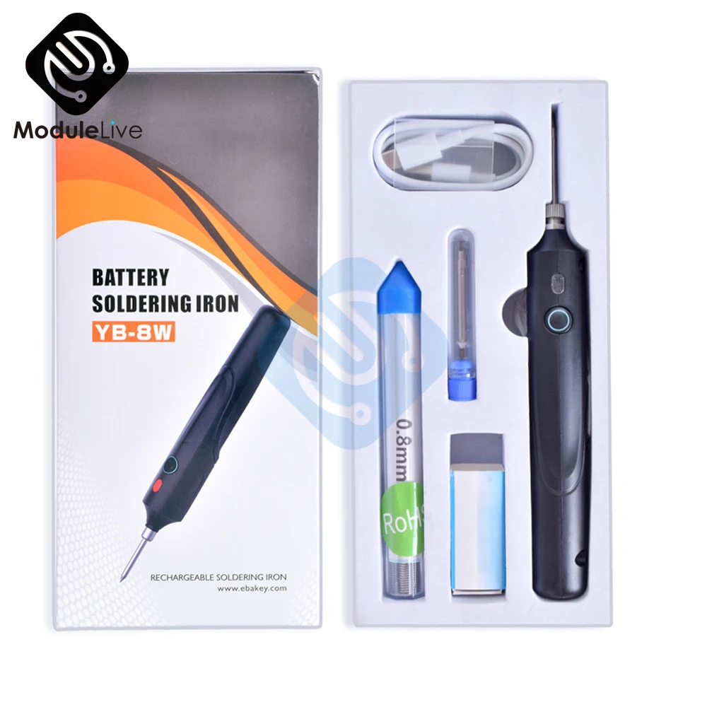 3.7V Wireless Soldering Kit Mini USB Rechargeable Electrical Soldering Kit LED Light 4V Cordless Soldering Iron Kit 18650 Charge