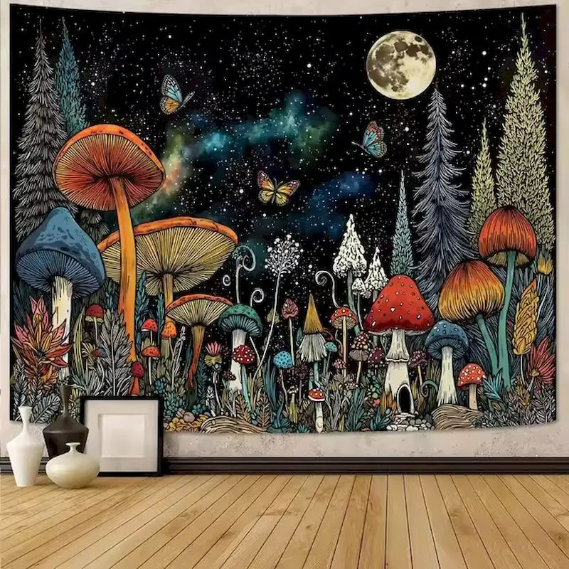 VIKAMA Psychedelic Mushroom Eye Tapestry Wall Hanging, 6 Designs, Wall Decor for Bedroom Living Room Dorm