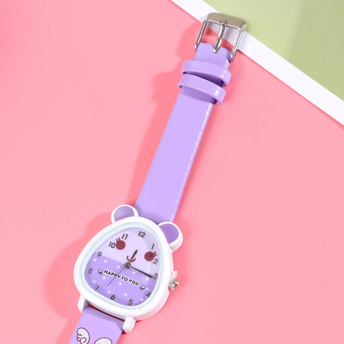 Cartoon Kids Watches Children's Watch Adorable Fashion Students Quartz Casual Bright Color PU Strap Soft Comfortable Precise