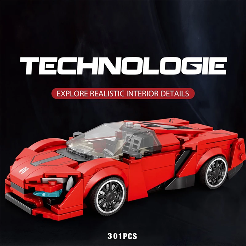 

Строительные блоки, спортивные автомобильные игрушки, Лайкан, 301 шт., серия украшений для дома, строительные блоки, игрушки