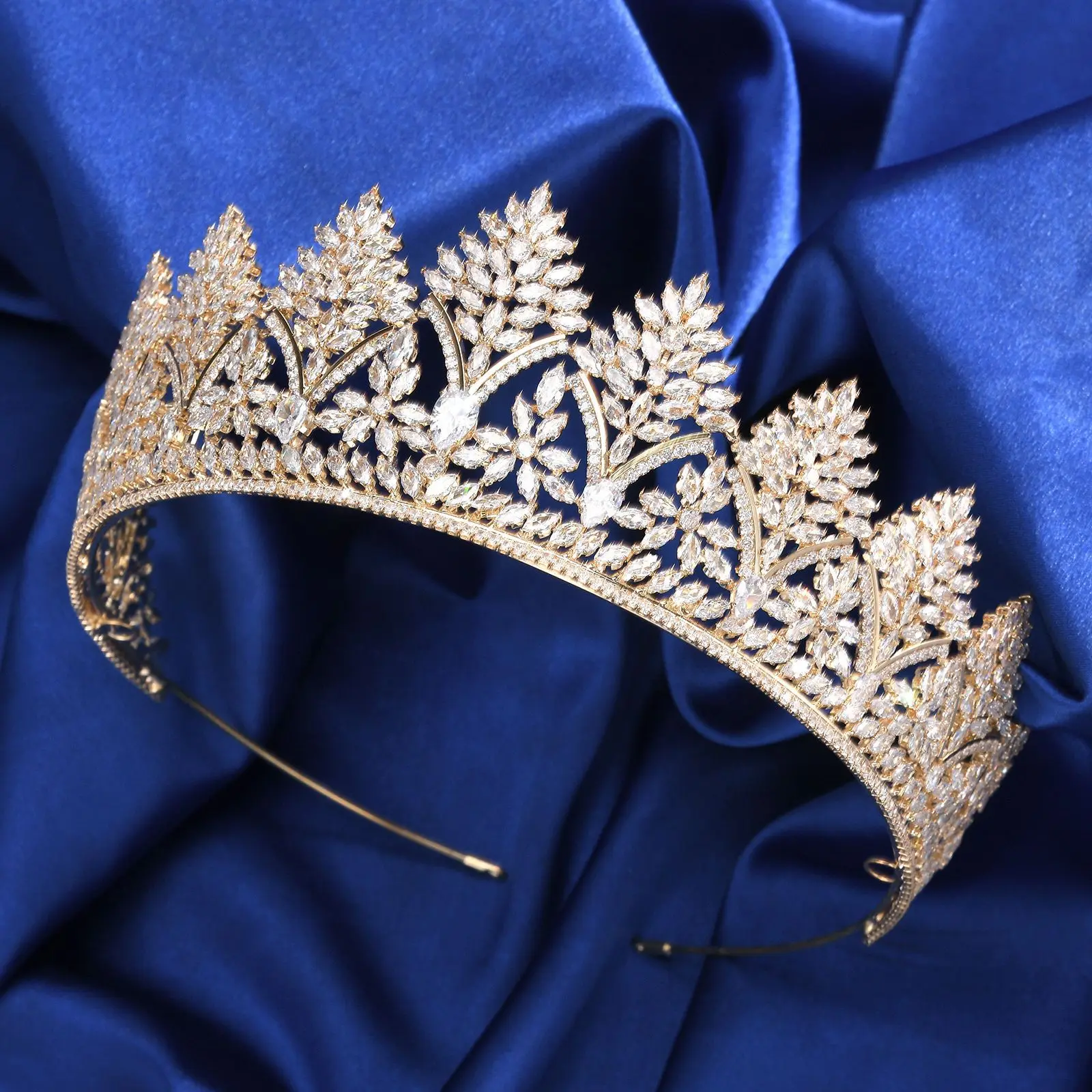 

Элегантная ретро-барочная свадебная корона с кубическим цирконием, головной убор для вечеринок и фотосессий, модный свадебный аксессуар