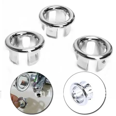 

3pcs/lot Sink Round Ring Overflow Spare Cover Plastic Silver Plated Tidy Trim Bathroom Ceramic Basin Overflow Bathroom Replace