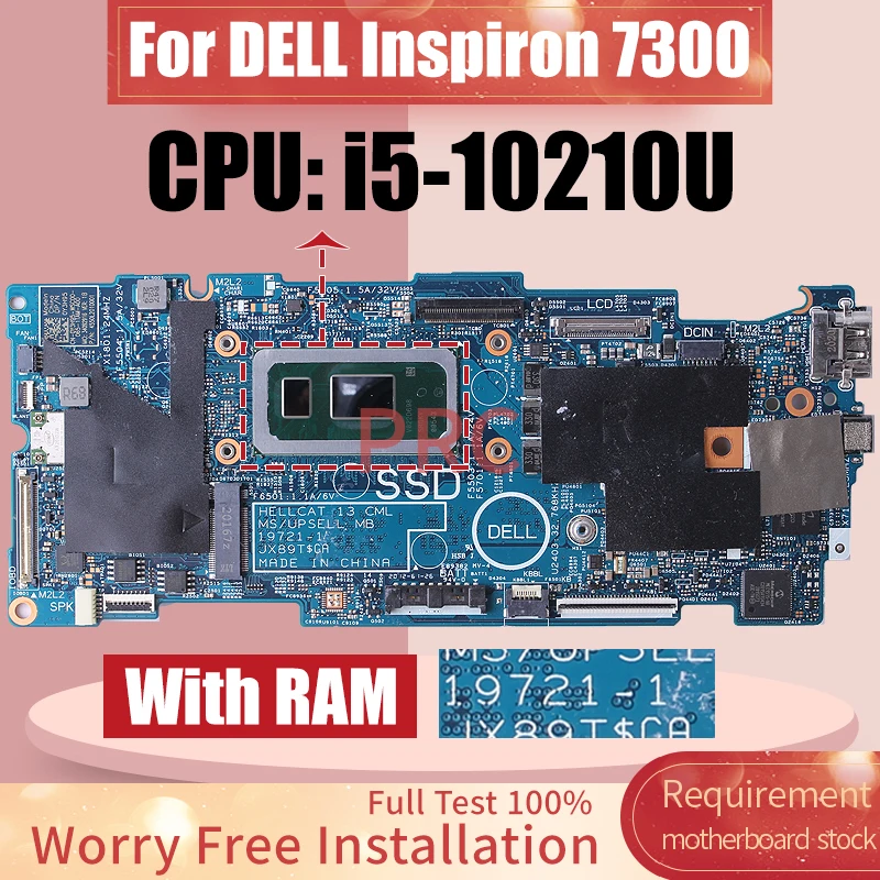 

Материнская плата для ноутбука DELL Inspiron 7300 19721-1 0Y3H95 SRGKY i5-10210U с оперативной памятью