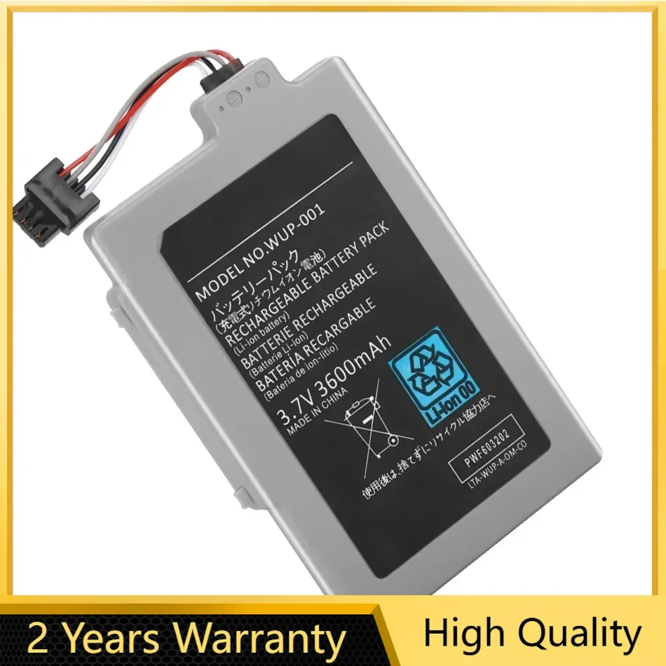 Li-ion Rechargeable Battery for Nintendo Wii U, Wireless Controller, Joystick Replacement Batteries, New, 3.7V, 3600mAh, ARR-002