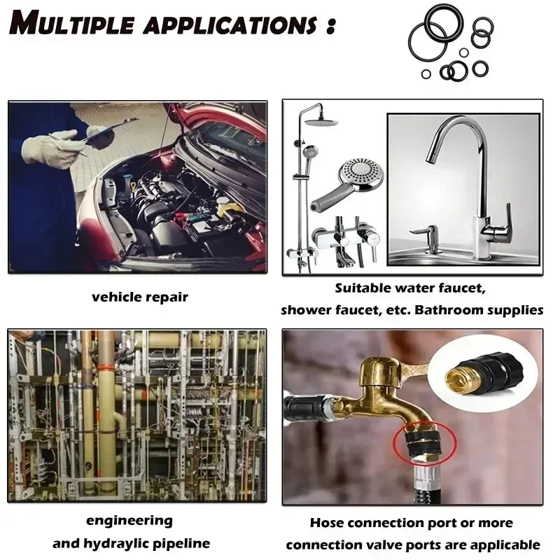 Car Repair Combination Set Accessories Rubber O-ring Faucet Hose Joint Seal Valve Waterproof and Oil-proof Seal Rubber Grommet