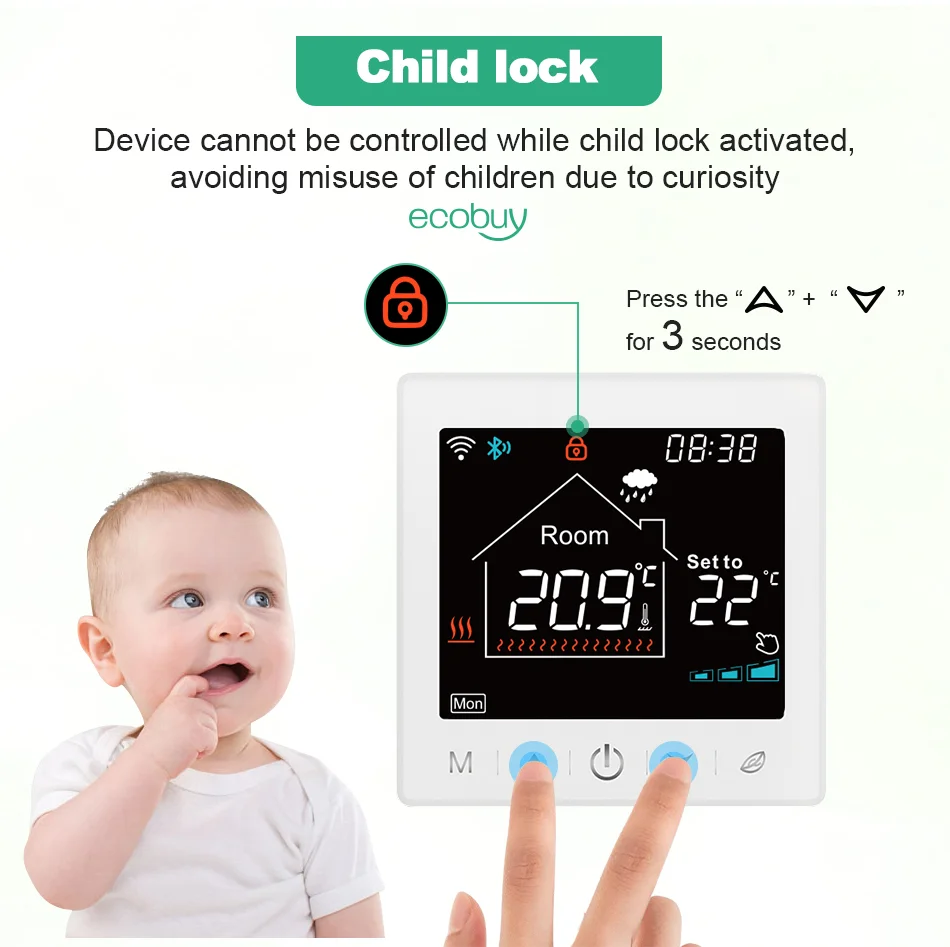 Tuya Smart Home Wifi Boiler Thermostat Wireless Battery Powered Smart Thermostats Intelligents Smart life Alexa Google Home