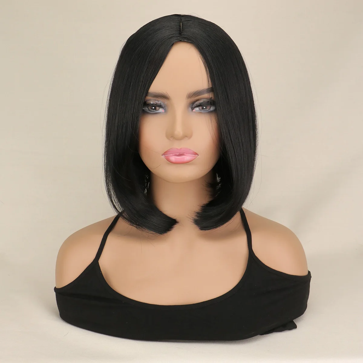 Women Synthetic Short Straight Wig BOBO Natural Black Brown Heat Resistant Hair Wig for Women Daily Bob Wigs