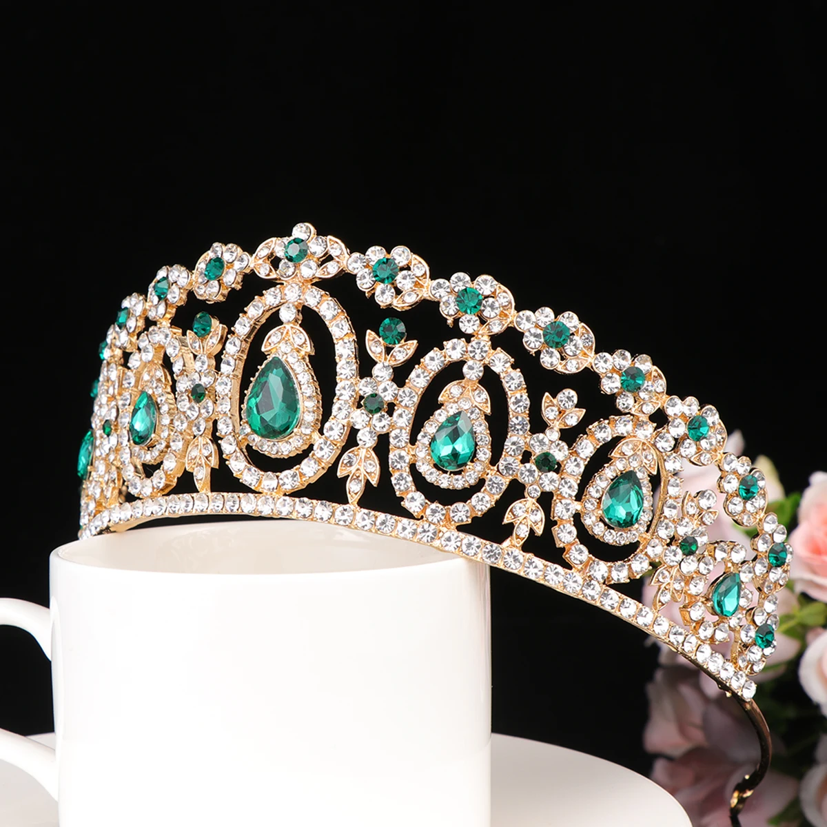 

Head Band Headband Crown Jewelry Baroque Lady Vrown Rhinestone Hair Hoop Crystal Women's