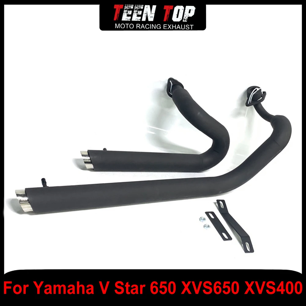 

For Yamaha V Star 650/400 XVS650 XVS400 Exhaust Elbow Full Exhaust System Black Finish Motorcycle Exhaust Conncetion Pipe