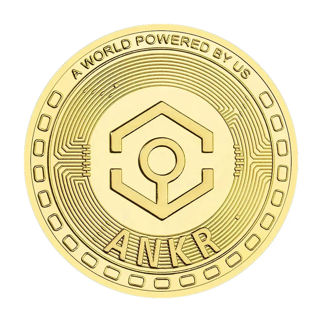 عملات ANKR التشفير التذكارية المطلية بالذهب مجموعة العملات المادية لتزيين المنزل
