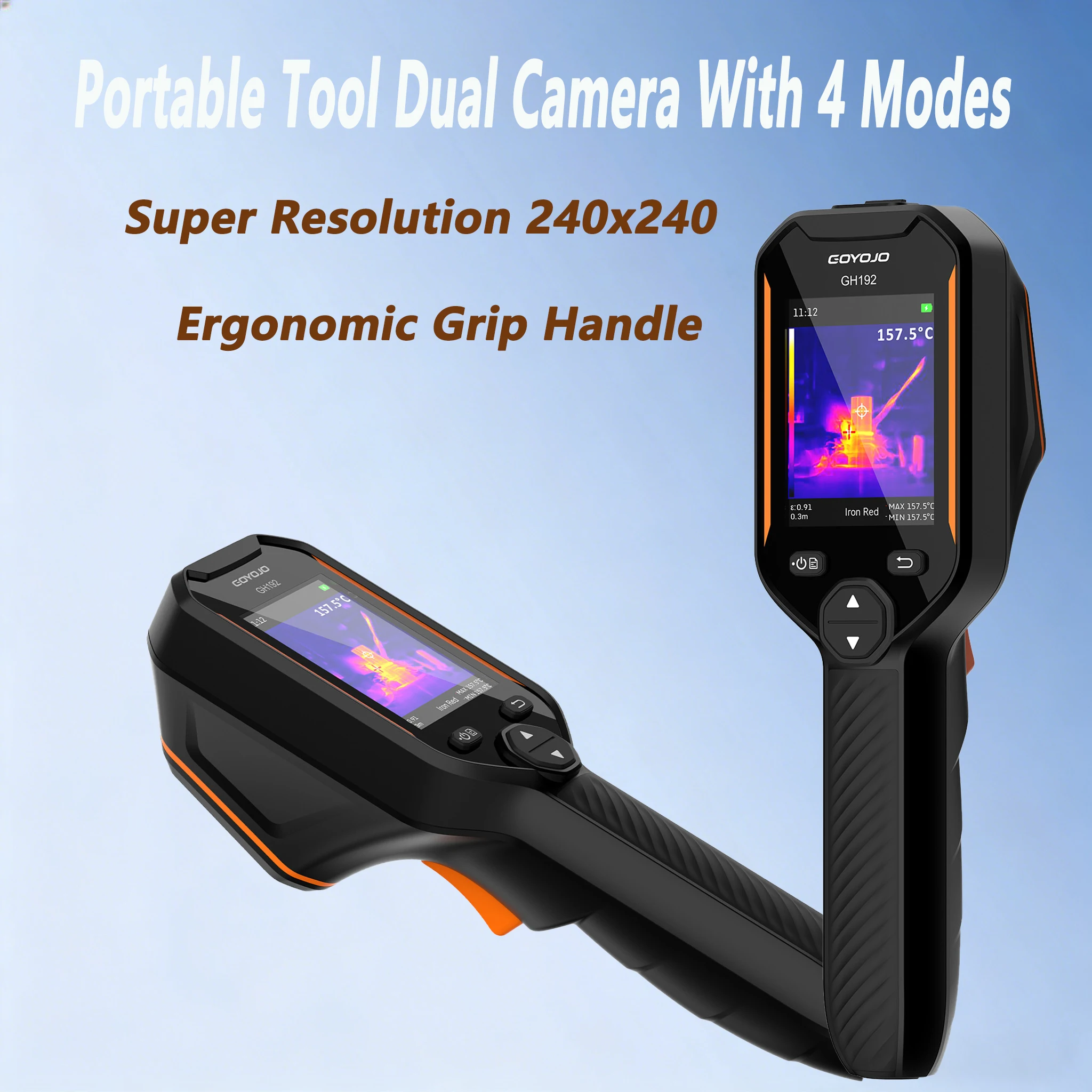 GH192/GH340 Thermal Imager Super-Resolution 240x240/640x480 IR with 2MP Visual Camera Thermal Imaging Camera for Home Inspection