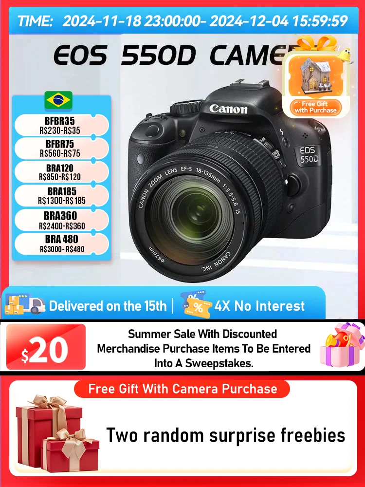 Canon EOS 500D 550D 600D 650D 700D APS-C  Entry Level Digital SLR Compact Camera 18MP Professional Photographer Photography（Used