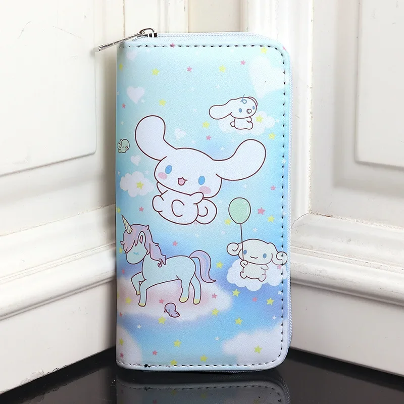  Hello Kitty Standard Wallet for Women Kawaii Melody Kuromi Coin Purse PU Leather Luxury Designer Bag
