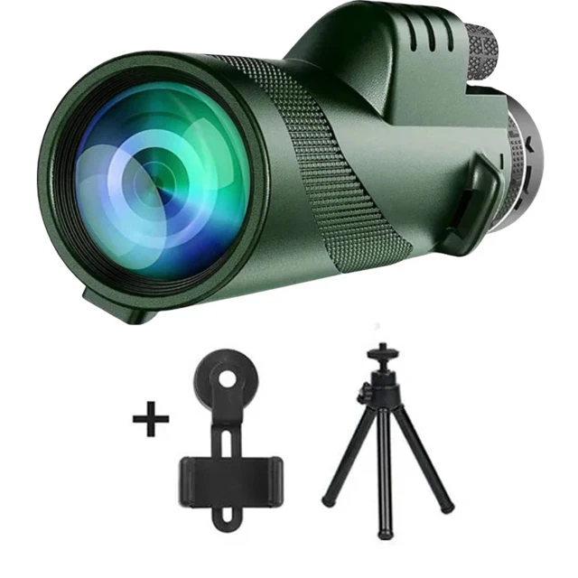 80x100 HD ZOOM Krachtige Monoculaire Telescoop Draagbare Verrekijker Lange Afstand Telescoop Jacht Camping Met Statief Telefoon clip