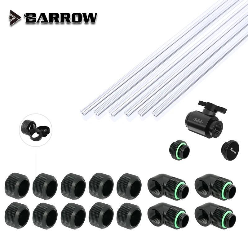 Barrow Fitting Kit Use for OD12mm/14mm/16mm Hard Tube /Rigid Fitting Combo /PETG Tube /Hand Compression Connector Fitting