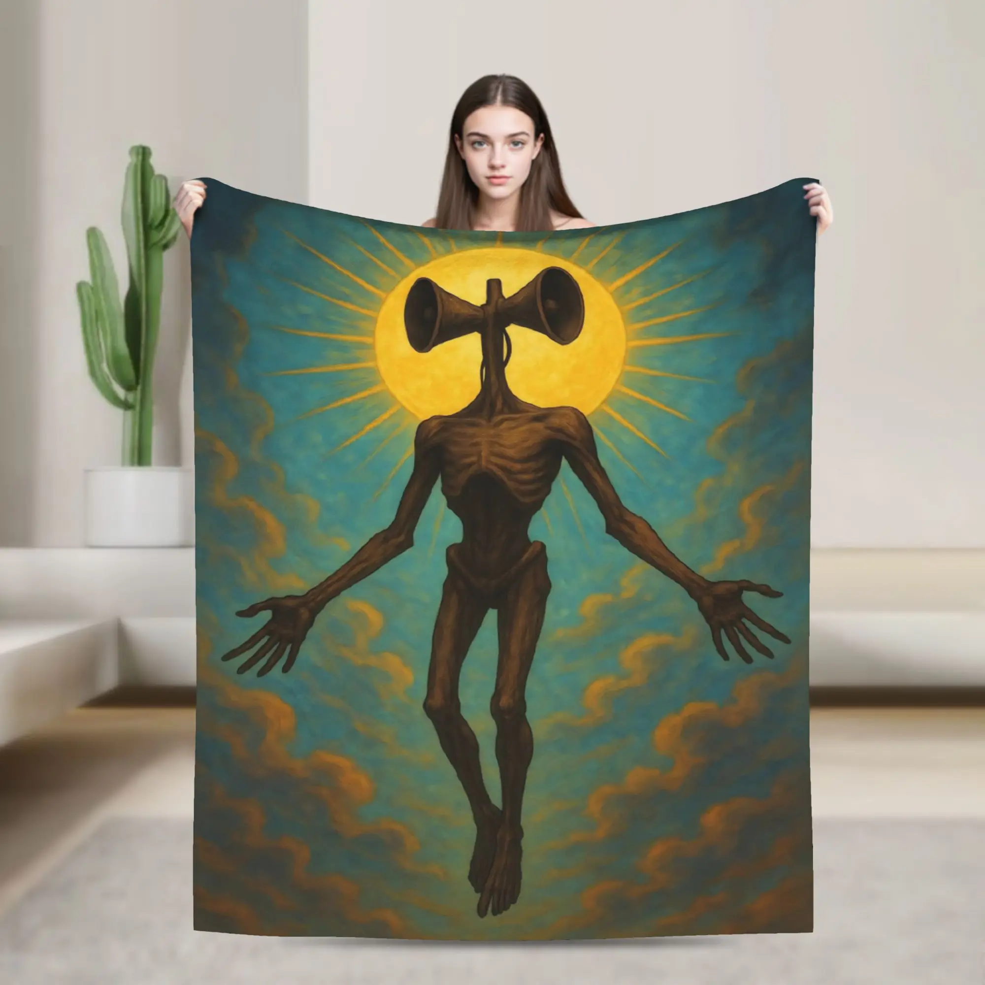 Siren Head Horror Knitted Blanket Fleece  Super Soft Throw Blanket for Bed Bedroom Quilt