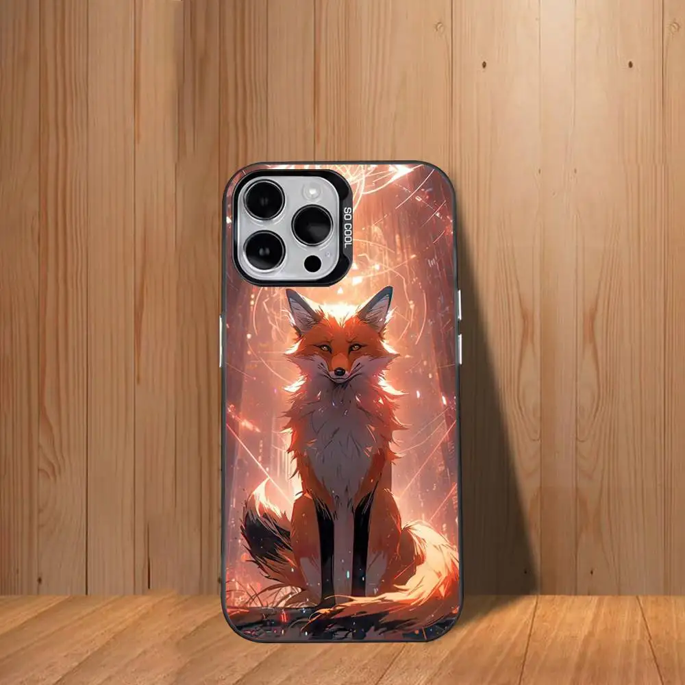 Cute A-Animal F-Fox Phone Case For iPhone 17,16,15,14,13,12,11,Mini,Pro,SE,MAX White Matte Shockproof Cover