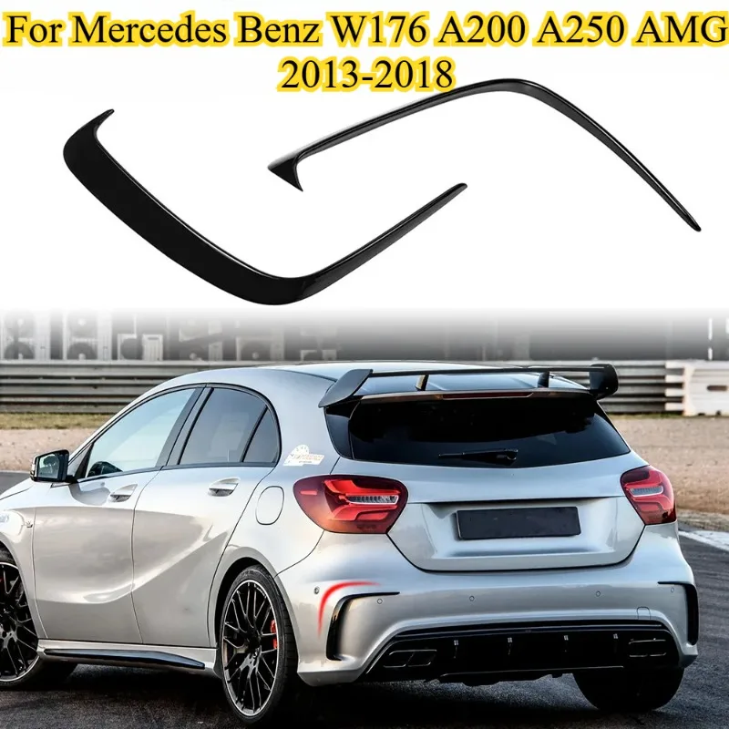 

For Mercedes Benz W176 A200 A250 AMG 2013-2018 2014 2015 2016 2017 Rear Bumper Lip Spoiler Side Canards Splitter Trim Wind Knife