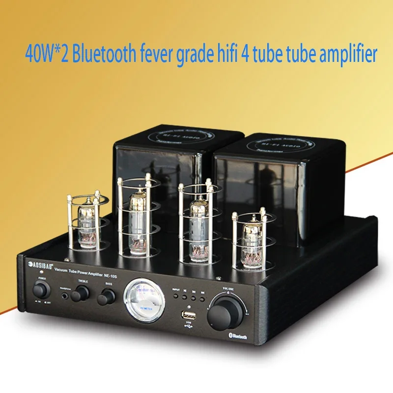 220V 40w*2 Fever HIFI Tube Amplifier Blue-teeth 4.0 NE10S Headphone Amplifier USB Lossless Tube PreAmplifier 1PCS
