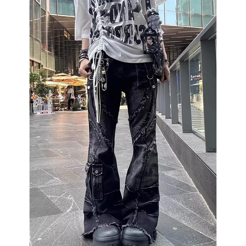 Women's Y2k Baggy Flare Jeans Harajuku Japanese 2000s Style