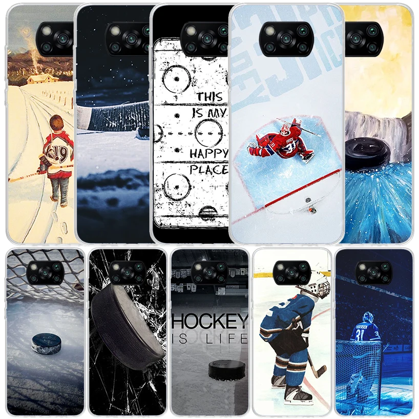 Ice Hockey Rink Sport Silicon Call Phone Case For Xiaomi Poco X3 Nfc X5 X6 F6 F5 Pro M5S M5 X4 F4 GT M4 M3 F3 F2 F1 M2 Cover X3 