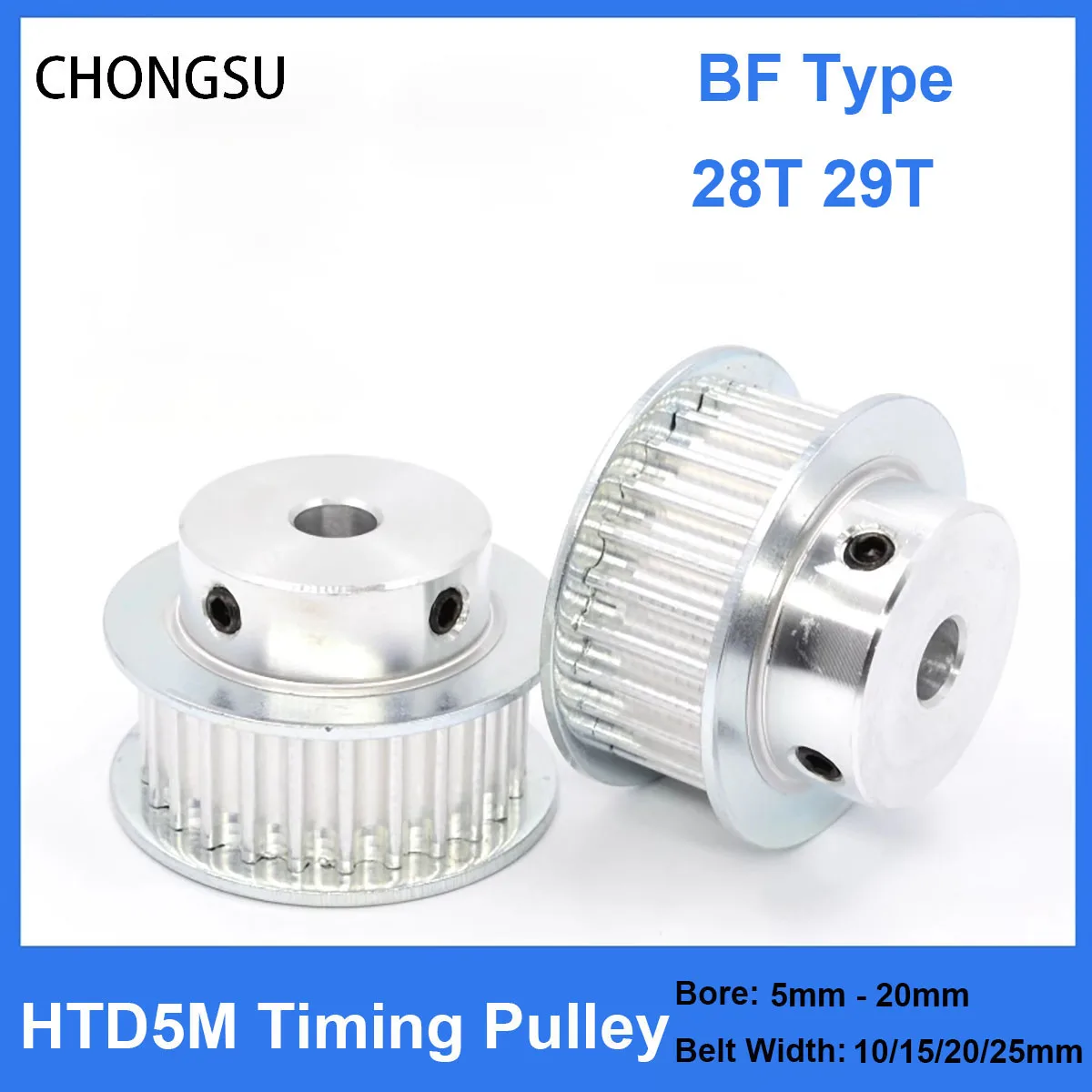 

1Pcs HTD 5M Timing Pulley 28Teeth 29Teeth Bore 5mm-20mm For Width 10/15/20/25mm HTD5M Synchronous Belt 3D Printer Parts