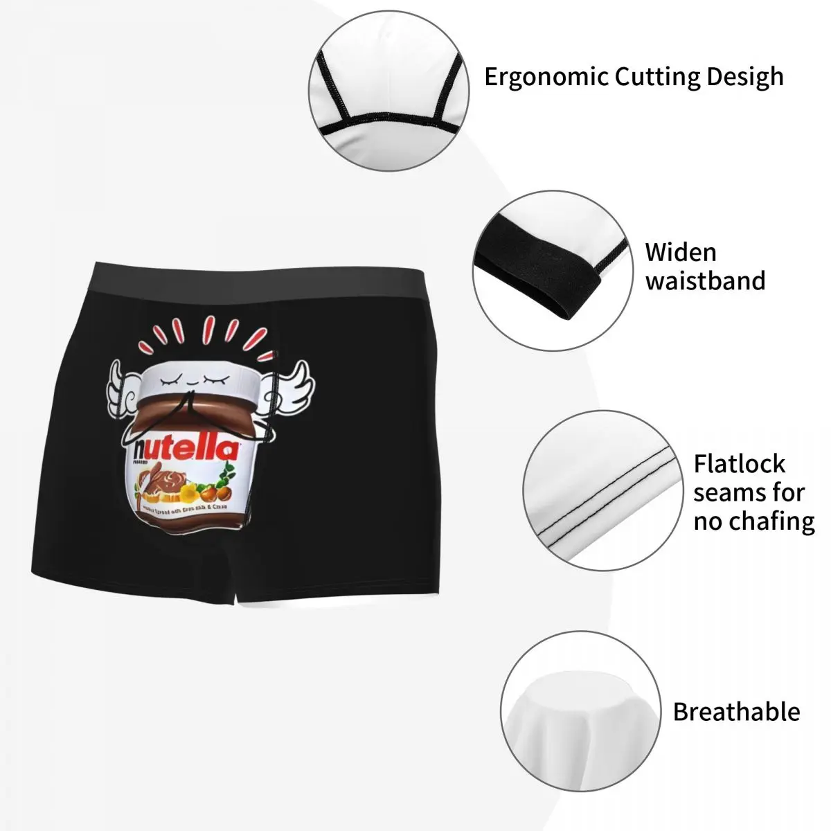 복서 팬티 반바지 재미 있은 누텔라 팬티 남성 편안한 속옷 옴므 남자 남자 친구 선물