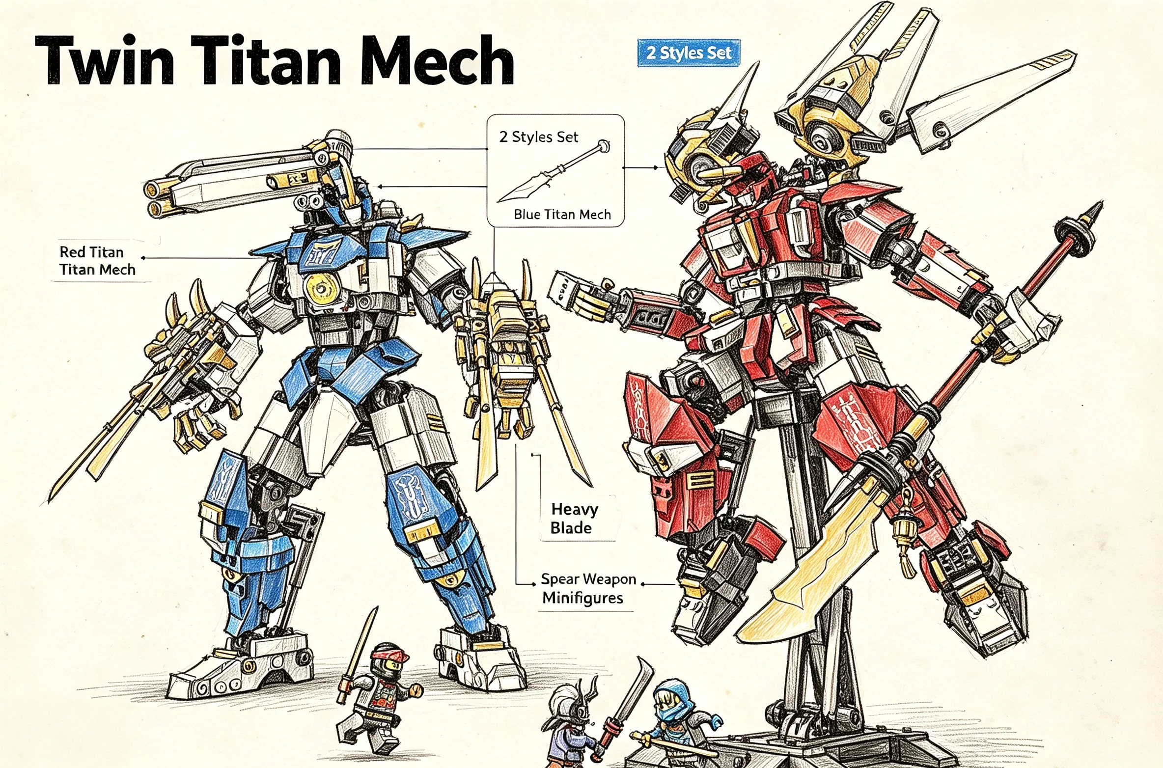 twin-titan-mech-ninja-battle-mech-building-blocks-set-2-styles-samurai-warrior-mecha-model-1707pcs-kids-birthday-gift-for-boys