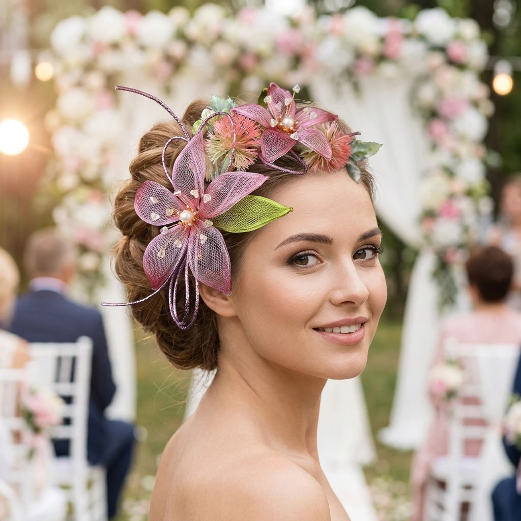 1 Pack Floral Hair Band Exquisite Filigree Headband for Women Wedding Bridal Ceremony Party Retro Alloy Hair Accessories