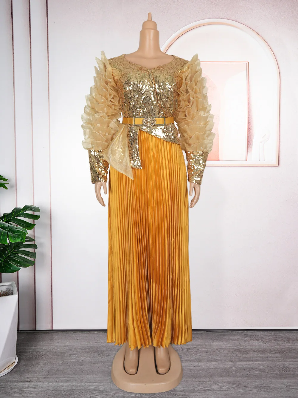 

2025 Spring Long Dresses For Women Party Evening Gown African Dashiki Diamond Pleated Maxi Robe Dubai Turkey Kaftan Clothing
