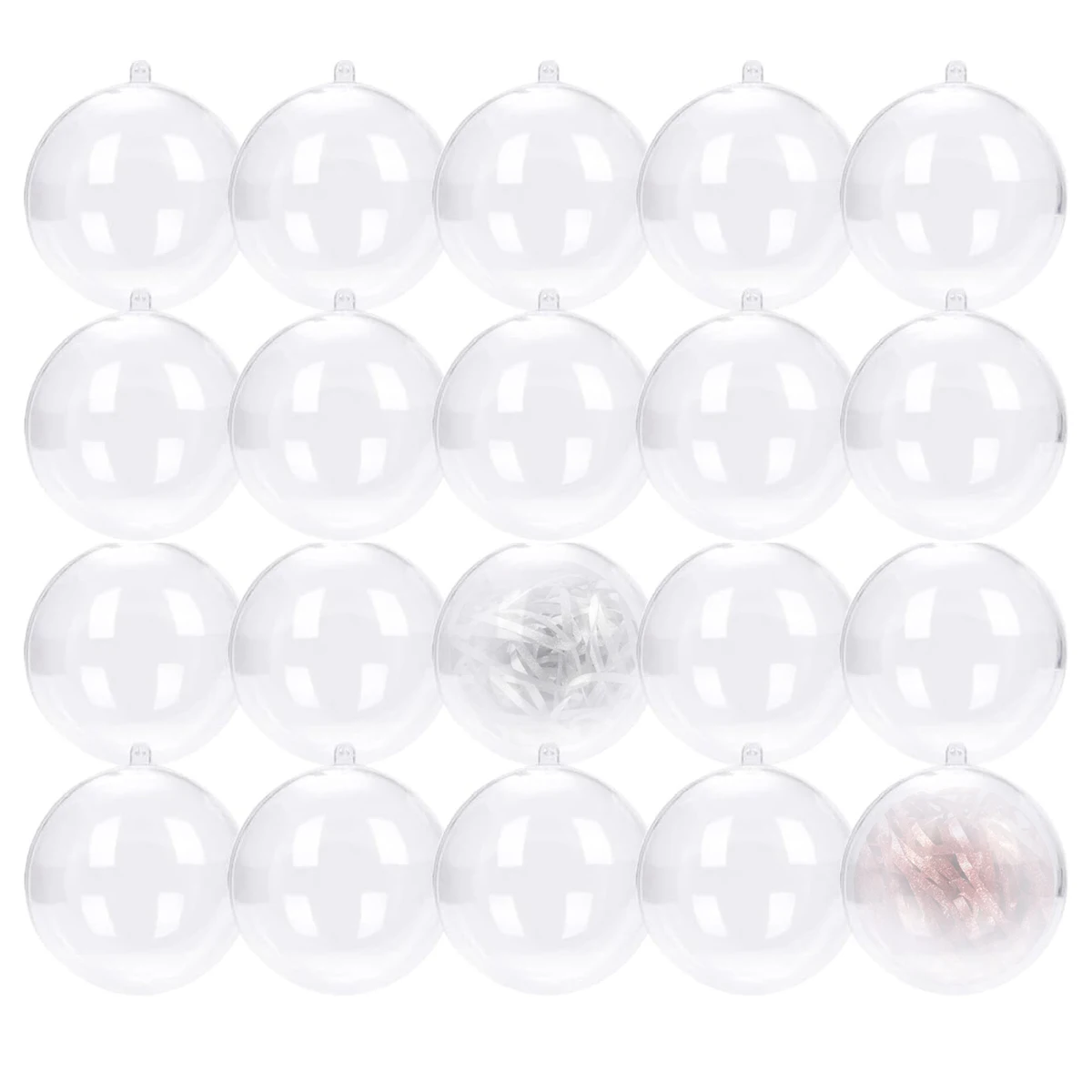 20 Stuks Doorzichtige Invulbare Plastic Decoratieve Ballen, 3.14Inch/80Mm Diy Kerstboom Ballen Voor Kerstfeest Home Decor